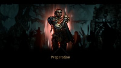 Darkest Dungeon II-screenshot van een gedetailleerd personage met het woord 'Preparation' onder zich