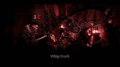 Darkest Dungeon II - Screenshot che mostra un colpo di frusta in combattimento