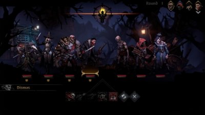 Savaş dizilimini gösteren Darkest Dungeon II ekran görüntüsü