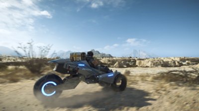 Captura de tela de Death Stranding 2: On the Beach - Transporte no deserto