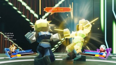 Final Fantasy VII Rebirth képernyőkép – alacsony felbontású Cloud egy verekedős minijátékban.