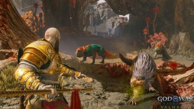 God of War Ragnarök: Valhalla – Screenshot im Kampf