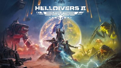 Helldivers 2 – Screenshot zweier Charaktere, die sich einen epischen Handschlag geben