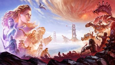 horizon forbidden west key art achtergrond