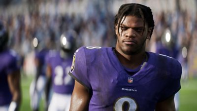 Madden NFL 25 – Capture d'écran montrant un joueur portant un maillot violet 