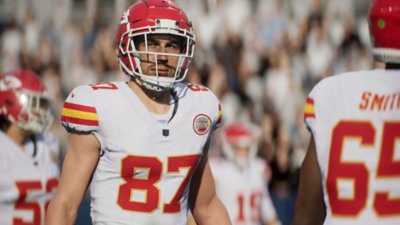 Captura de pantalla de Madden NFL 25 que muestra al ala cerrada de los Kansas City Chiefs, Travis Kelce