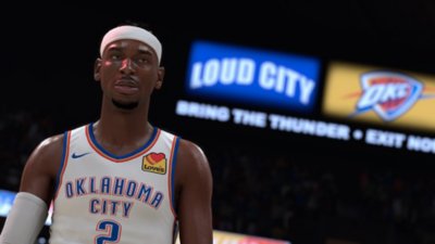 Captura de pantalla de NBA 2K25 con Shai Gilgeous-Alexander, también conocido como SGA