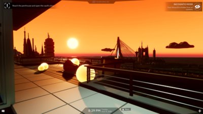 Captura de pantalla de Operation Tango - Atardecer naranja sobre un paisaje urbano 