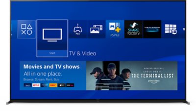 Schermo televisivo che mostra l'interfaccia utente di PS4