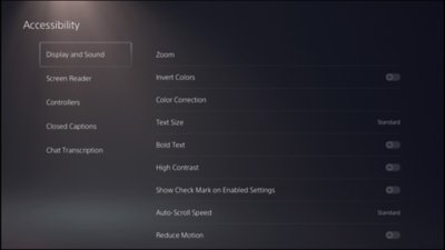 נגישות ב-PS5 - הגדרות תצוגה