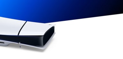 Eine PS5-Konsole, die horizontal liegt