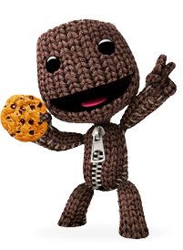 Sackboy drži kolačić