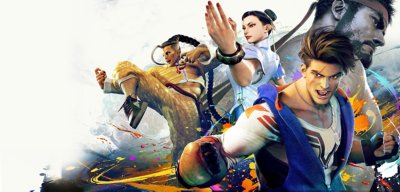 Street Fighter 6-illustration med Jamie, Chun-Li, Luke og Ryu