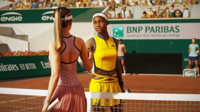 TopSpin 2K25 screenshot showing pro player Coco Gauff