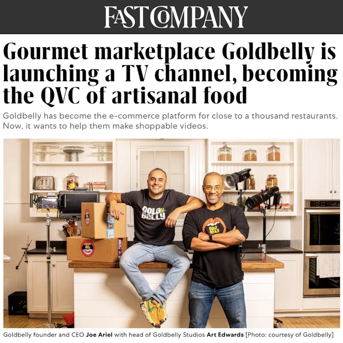 Goldbelly Announces Launch of Video Platform GoldbellyTV article thumbnail