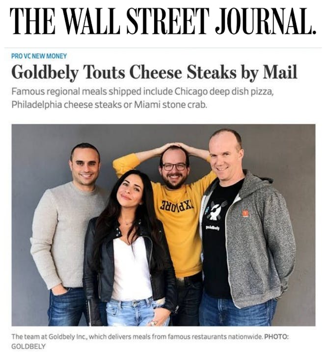 Goldbelly Founders Featured in WSJ article thumbnail