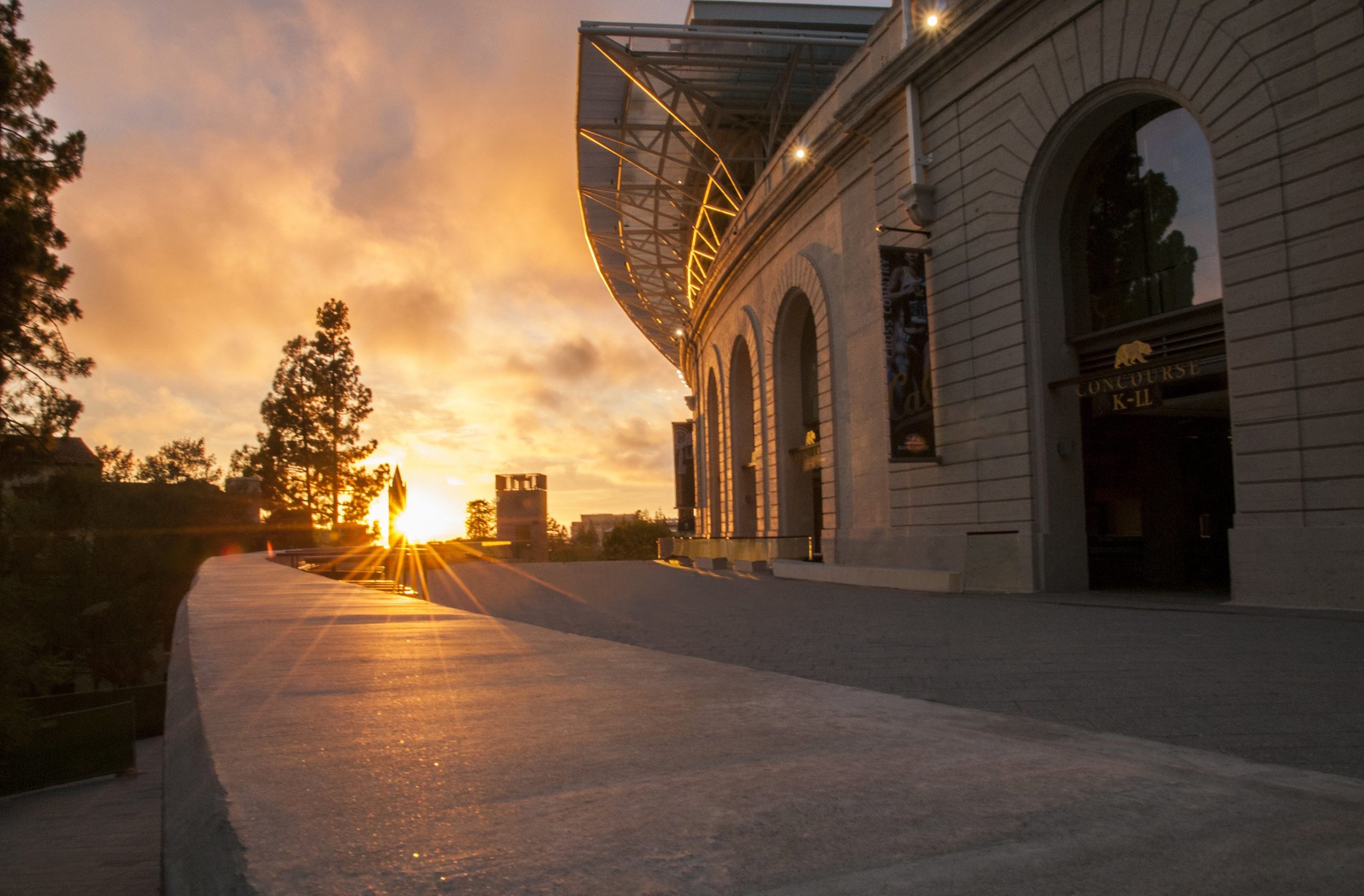 sunset near memorial stadium