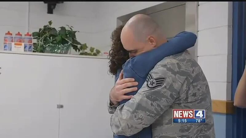 The Surprise Squad surprised two daughters who had not seen their soldier father in 15 months....