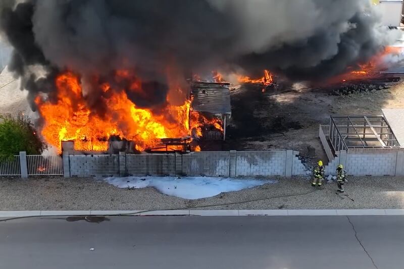 The blaze broke out at a house around 9:30 a.m. near 88th Avenue and Williams Road, north of...
