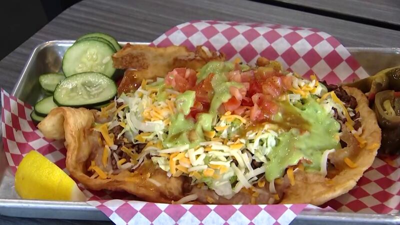 The unique menu item at Taco Monster in Yuma consists of fried Indian bread as the base,...