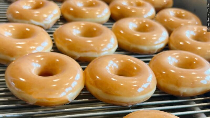 Customers who go to a Krispy Kreme store wearing red, white, and blue outfits can get a free...