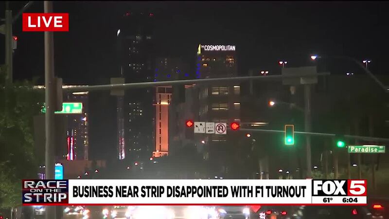 Some businesses near Strip disappointed with turnout from F1′s Las Vegas Grand Prix