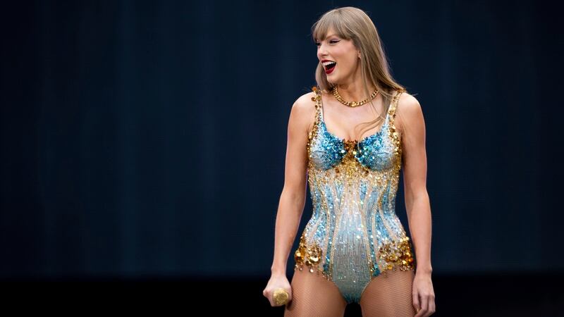 Taylor Swift performs at Wembley Stadium as part of her Eras Tour on Friday, June 21, 2024 in...