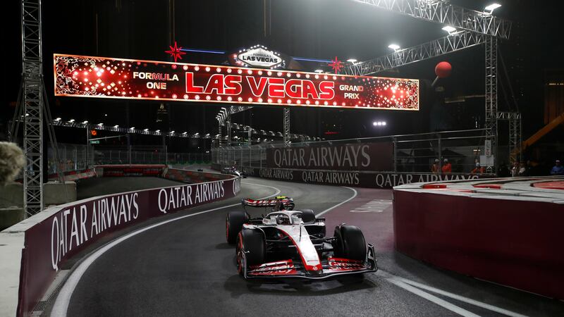 STREETS OF LAS VEGAS, UNITED STATES OF AMERICA - NOVEMBER 18: Nico Hulkenberg, Haas VF-23...