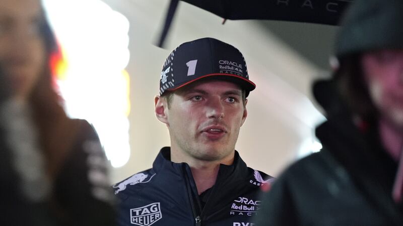 Red Bull driver Max Verstappen, of the Netherlands, heads to a media interview ahead of the...