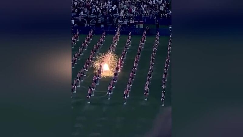 The accident occurred during the opening ceremonies of the Stadium of Fire event at LaVell...