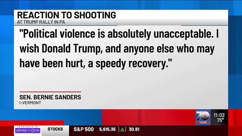 "Political violence is absolutely unacceptable," said Sen. Sanders.