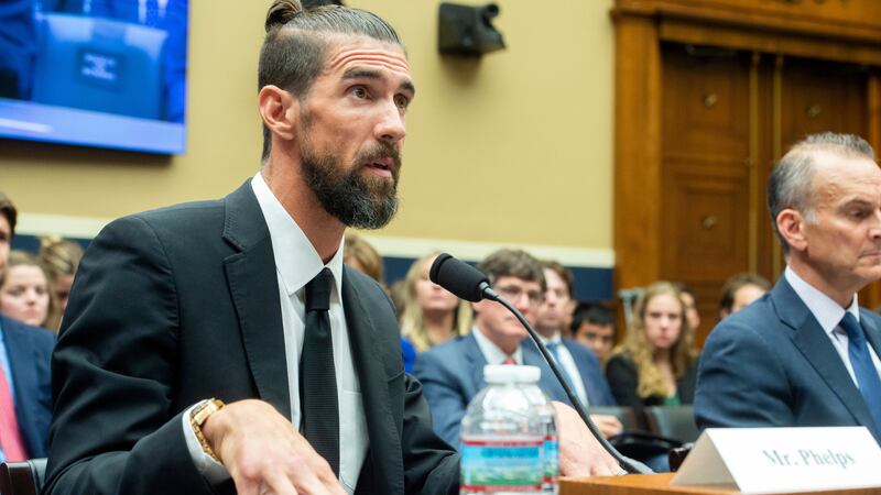 Michael Phelps, former Olympic athlete, testifies during a House Committee on Energy and...