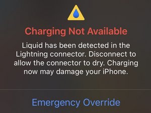 Liquid Detected in Lightning Connector