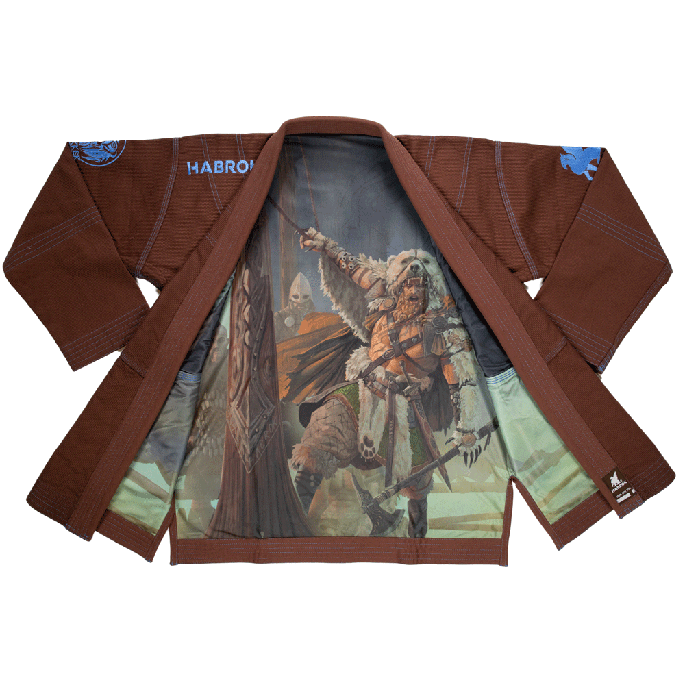 Viking Berserker Warrior | Multi-Panel BJJ GI | Limited Edition A0 / Emperador BrownJiu Jitsu Gi- Habrok