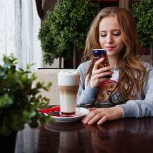 Girl looking at phone