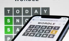 a phone displaying Wordle