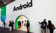 Android logo on wall