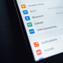 VPN settings on an iPhone