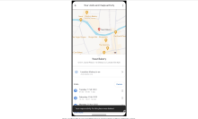 Google's Timeline feature UI on a phone