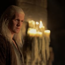 Daemon Targaryen in the castle of Harrenhal, wearing his sleeping clothes.