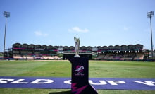 Detailed view of the ICC Men's T20 Cricket World Cup Trophy