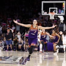 Guard Diana Taurasi #3 of the Phoenix Mercury reacts