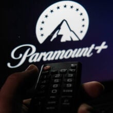 Paramount+ logo on TV