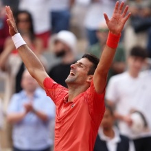 Djokovic victorious at a tennis game