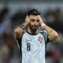 Bruno Fernandes of Portugal celebrates his goal