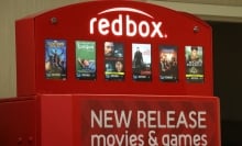 A physical Redbox outside a grocery store. 