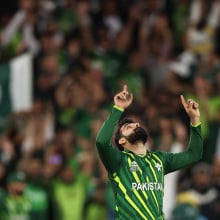 Shadab Khan of Pakistan celebrating