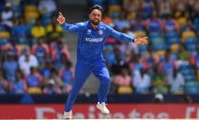  Rashid Khan of Afghanistan celebrating