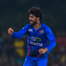 Afghanistan's Qais Ahmad celebrating