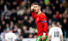 Cristiano Ronaldo of Portugal reacts